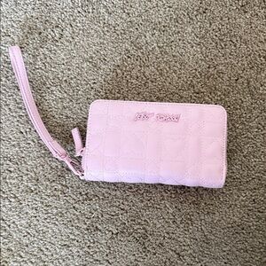 Betsey Johnson Light Pink Quilted Wristlet